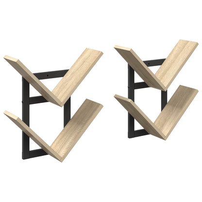 vidaXL Wall Floating Shelf 2 pcs Sonoma Oak 43 x 15 x 47 cm