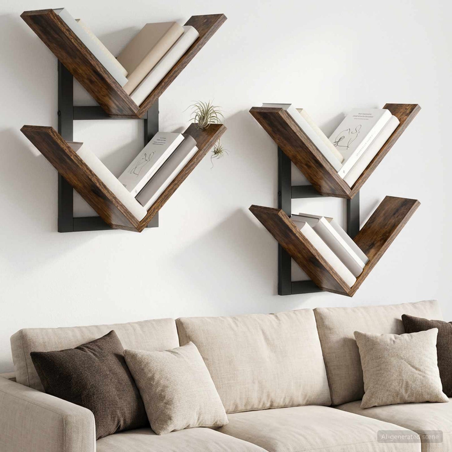 vidaXL Wall Floating Shelf 2 pcs Smoked Oak 43 x 15 x 47 cm