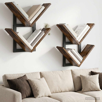 vidaXL Wall Floating Shelf 2 pcs Smoked Oak 43 x 15 x 47 cm