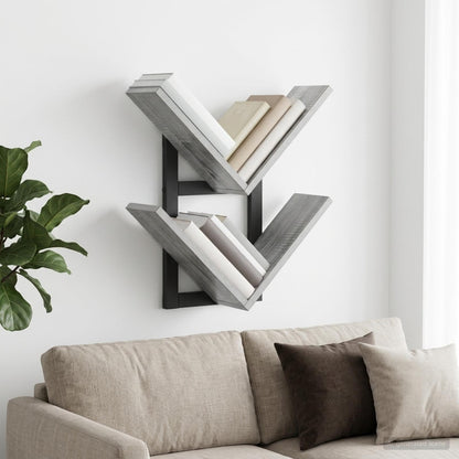 vidaXL Wall Floating Shelf Grey Sonoma 43 x 15 x 47 cm Engineered Wood