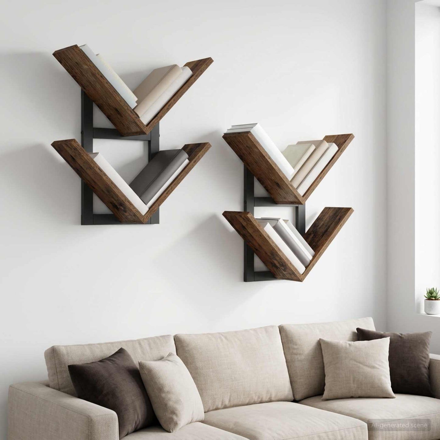 vidaXL Wall Floating Shelf 2 pcs Old Wood 43 x 15 x 47 cm