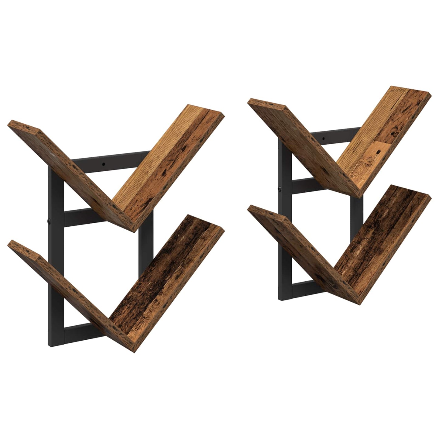 vidaXL Wall Floating Shelf 2 pcs Old Wood 43 x 15 x 47 cm