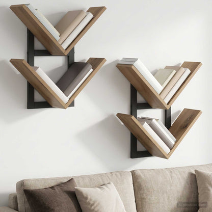 vidaXL Wall Floating Shelf 2 pcs Artisan Oak 43 x 15 x 47 cm