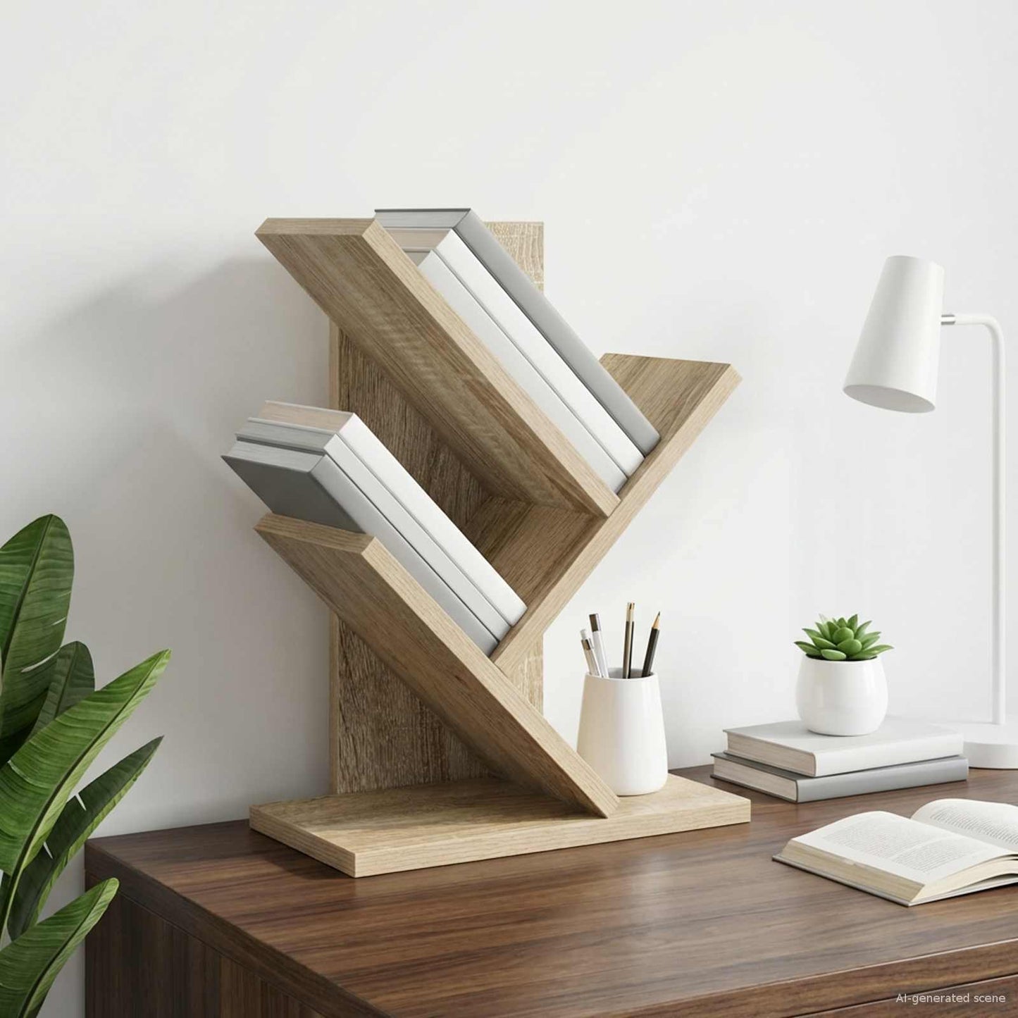 vidaXL Tree Bookshelf 3-Tier 30 x 18 x 40 cm Engineered Wood