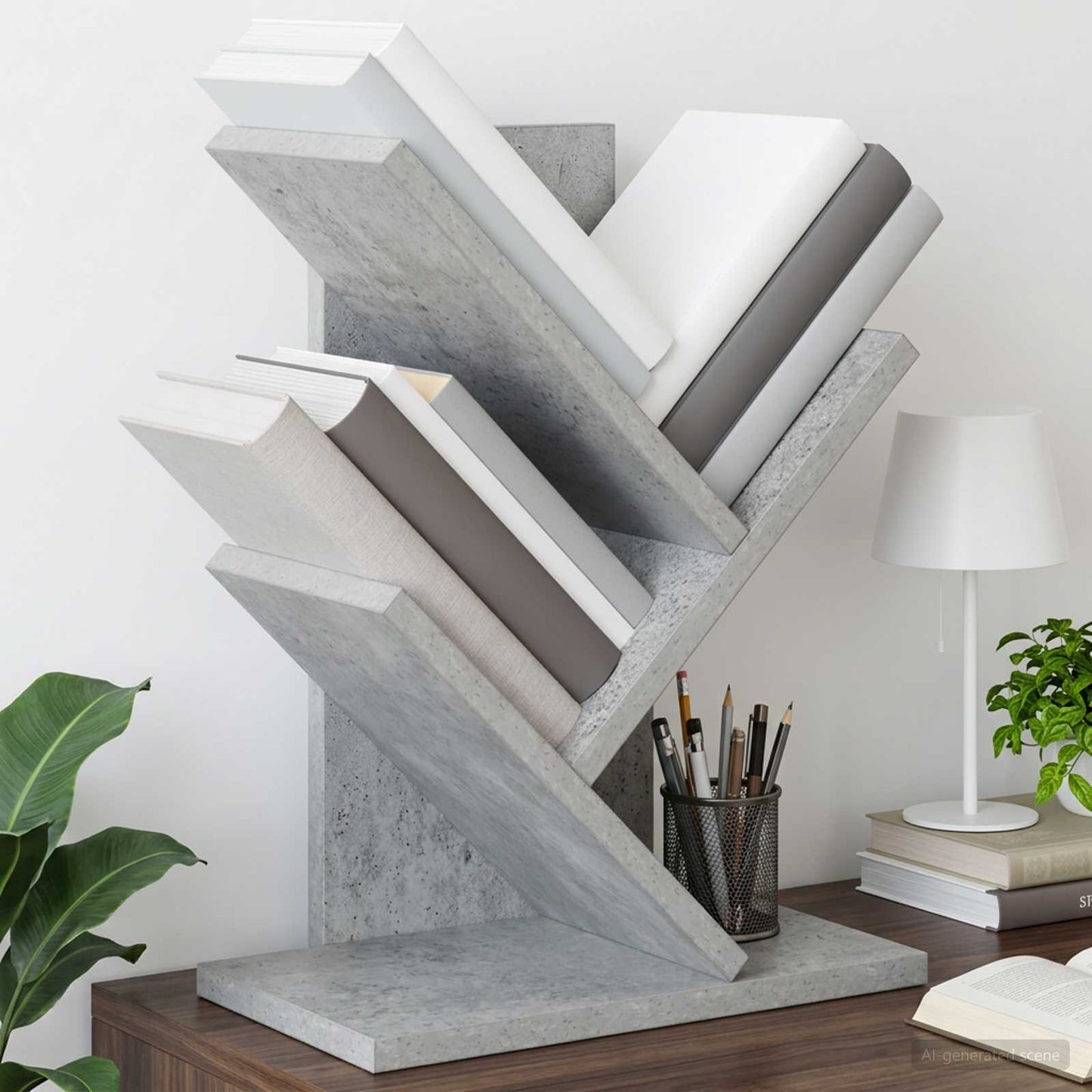 vidaXL Tree Bookshelf 3-Tier 30 x 18 x 40 cm Engineered Wood