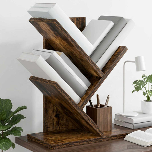 vidaXL Tree Bookshelf 3-Tier 30 x 18 x 40 cm Engineered Wood