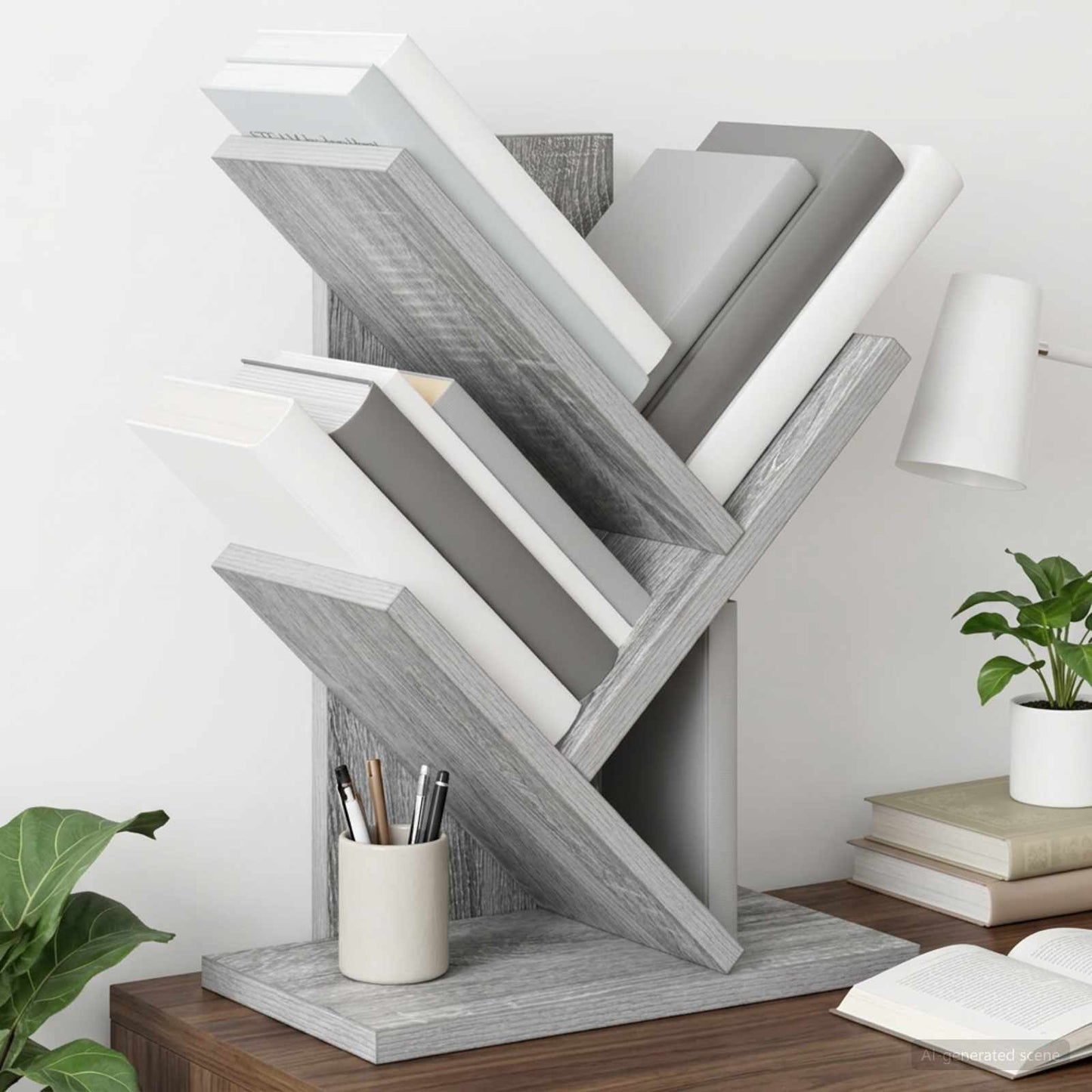 vidaXL Tree Bookshelf 3-Tier 30 x 18 x 40 cm Engineered Wood