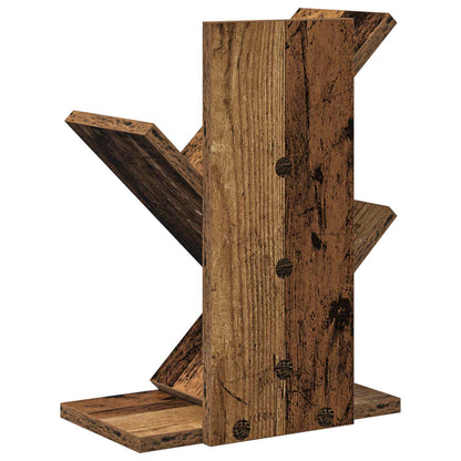 vidaXL Tree Bookshelf 3-Tier 30 x 18 x 40 cm Engineered Wood Old Wood