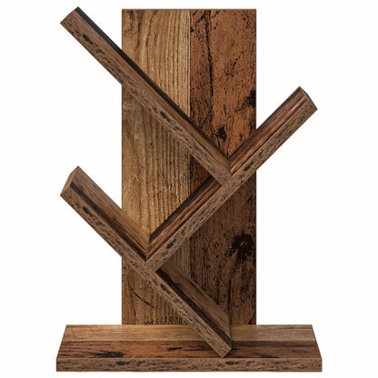 vidaXL Tree Bookshelf 3-Tier 30 x 18 x 40 cm Engineered Wood Old Wood