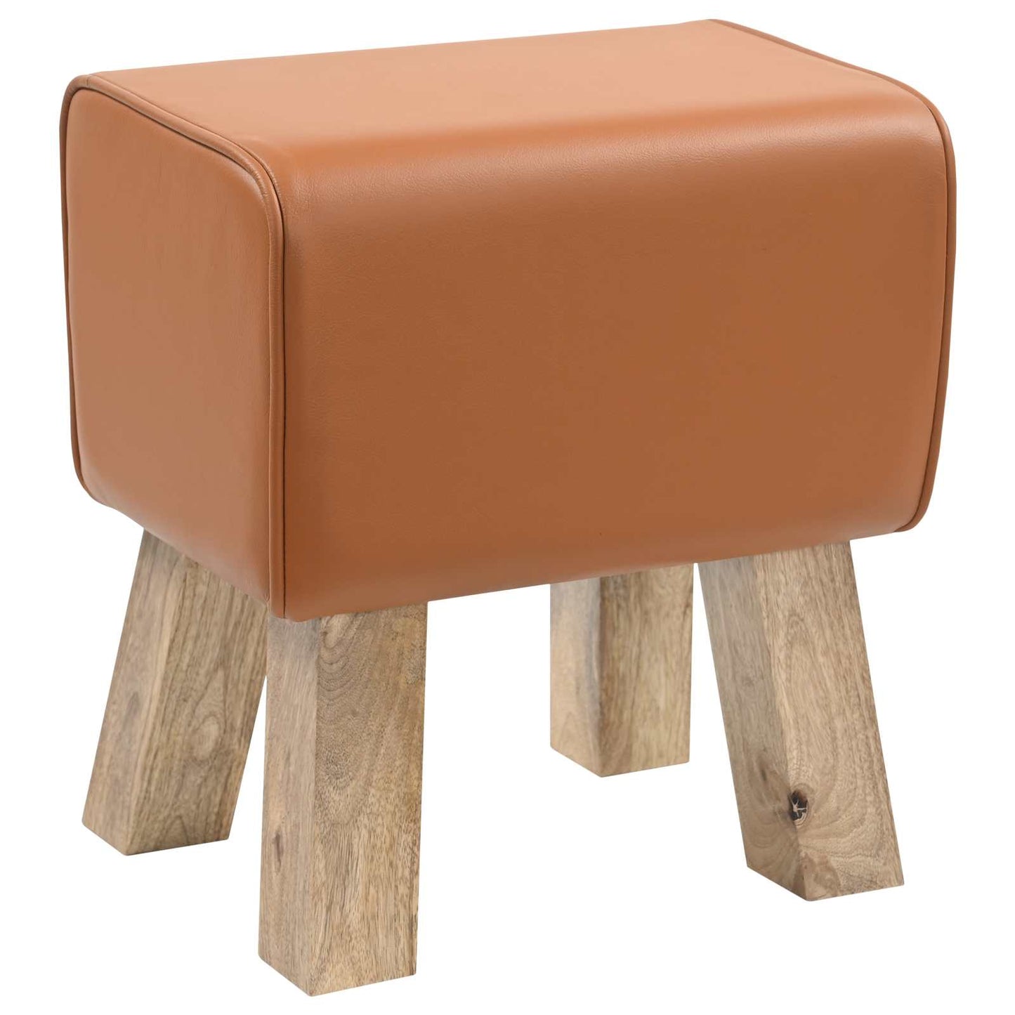 vidaXL Bench 40 x 30 x 45 cm Real Leather Brown