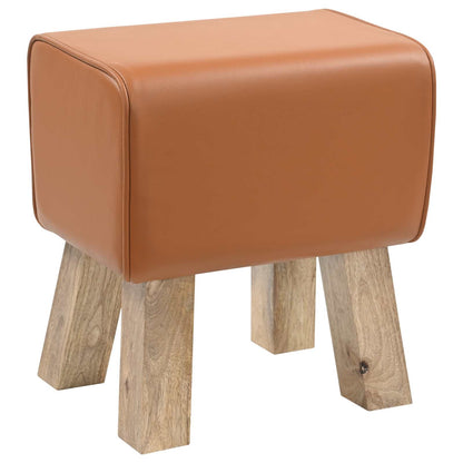vidaXL Bench 40 x 30 x 45 cm Real Leather Brown