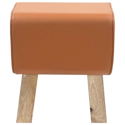 vidaXL Bench 40 x 30 x 45 cm Real Leather Brown