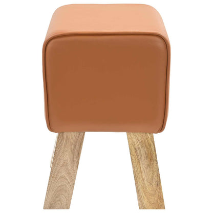 vidaXL Bench 40 x 30 x 45 cm Real Leather Brown