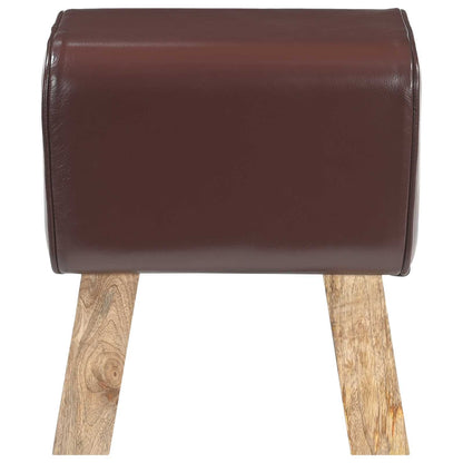 vidaXL Bench 40 x 30 x 45 cm Real Leather Dark Brown
