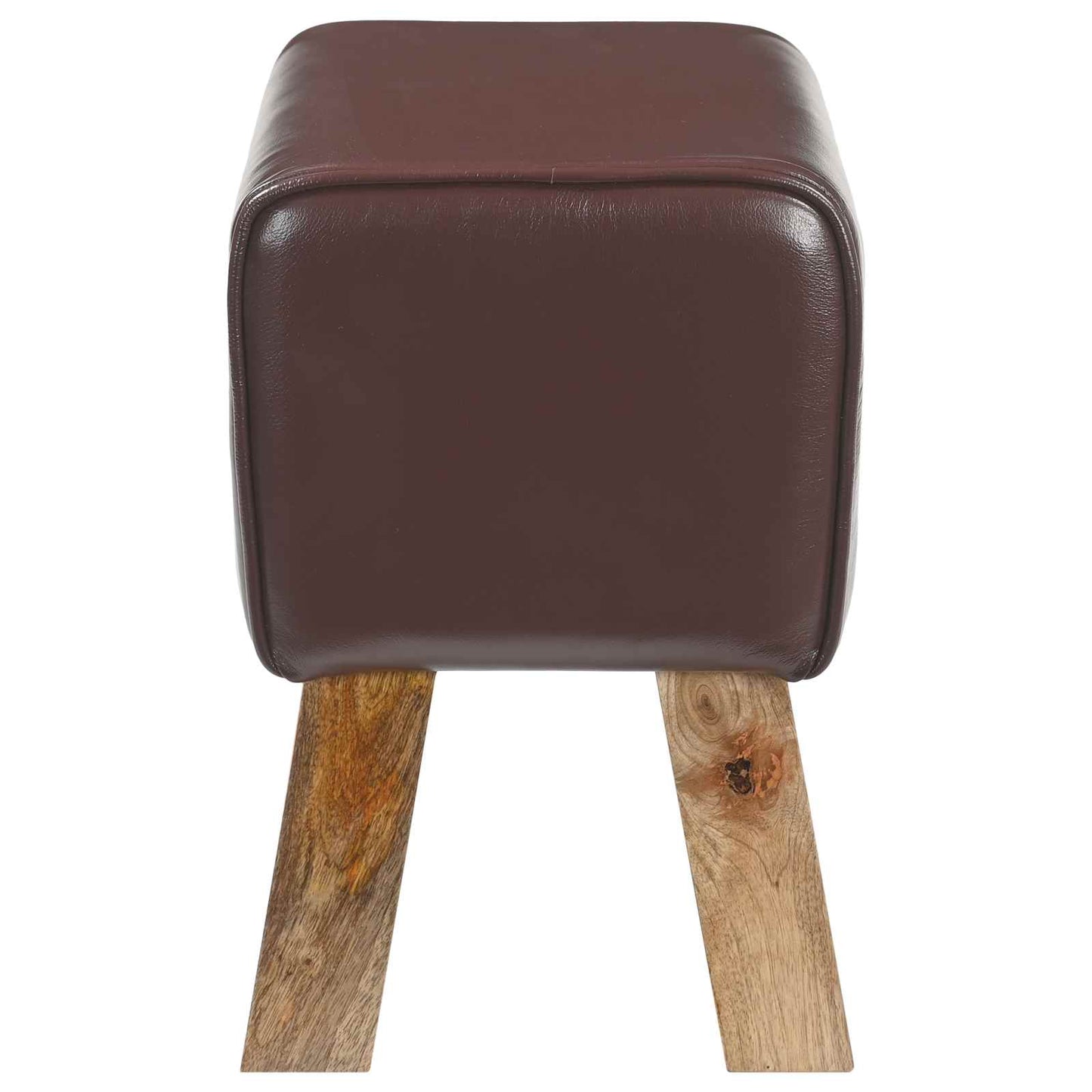 vidaXL Bench 40 x 30 x 45 cm Real Leather Dark Brown