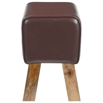 vidaXL Bench 40 x 30 x 45 cm Real Leather Dark Brown