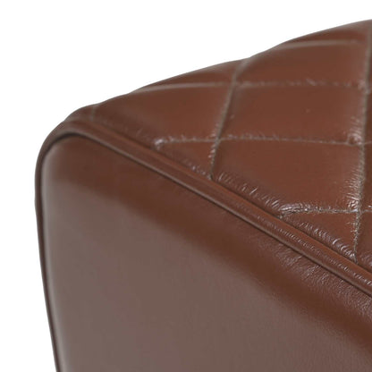 vidaXL Bench 40 x 30 x 45 cm Real Leather Brown Diamond