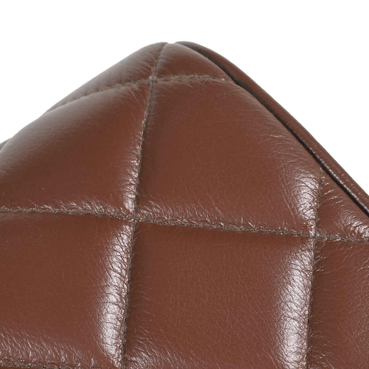 vidaXL Bench 40 x 30 x 45 cm Real Leather Brown Diamond