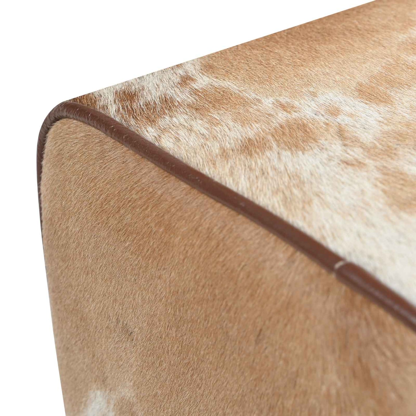 vidaXL Bench 40 x 30 x 45 cm Real Leather Brown and White