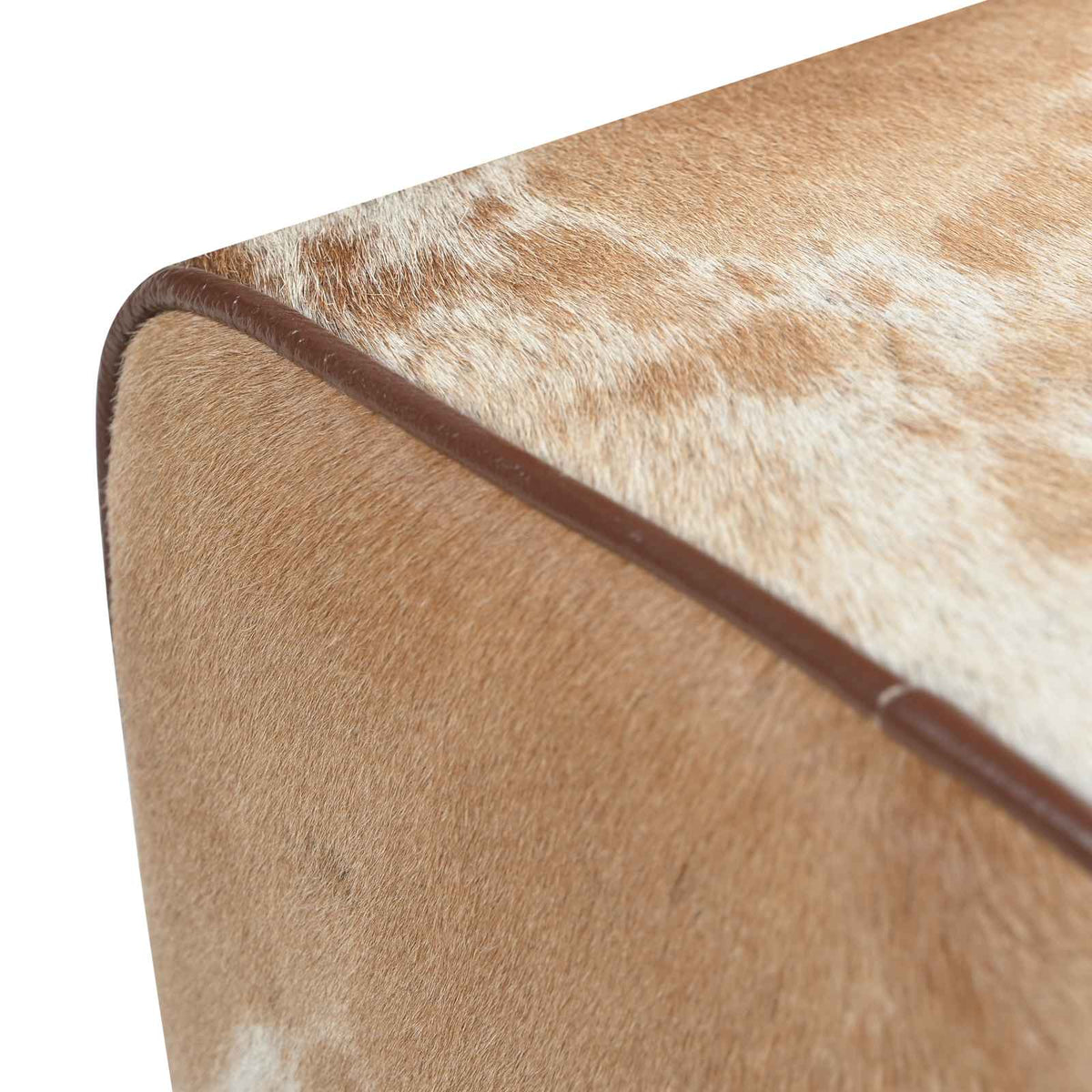 vidaXL Bench 40 x 30 x 45 cm Real Leather Brown and White