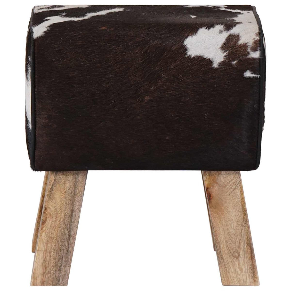vidaXL Bench 40 x 30 x 45 cm Real Leather Black and White