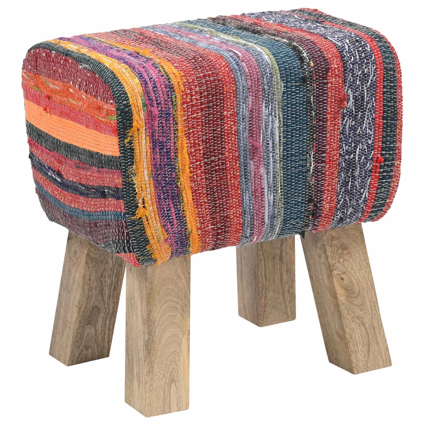 vidaXL Bench 40 x 30 x 45 cm Real Leather Multicolour