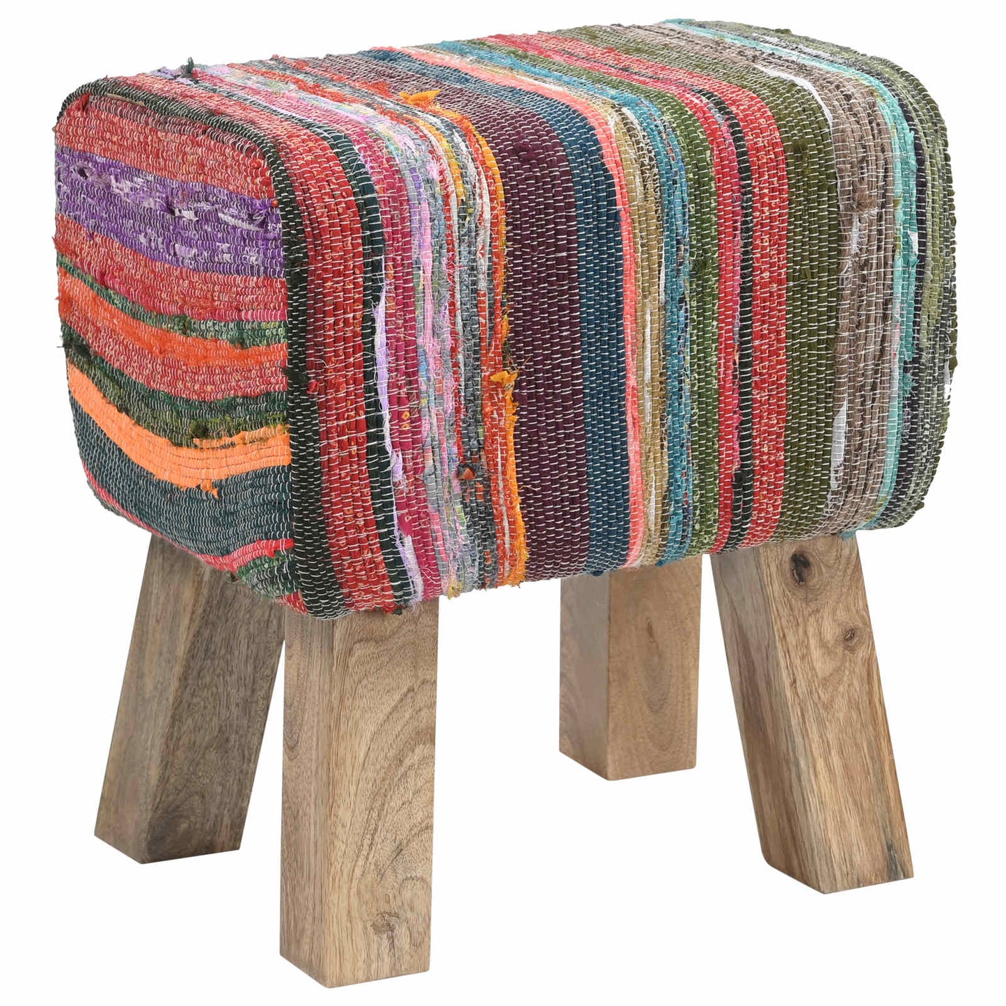 vidaXL Bench 40 x 30 x 45 cm Real Leather Multicolour