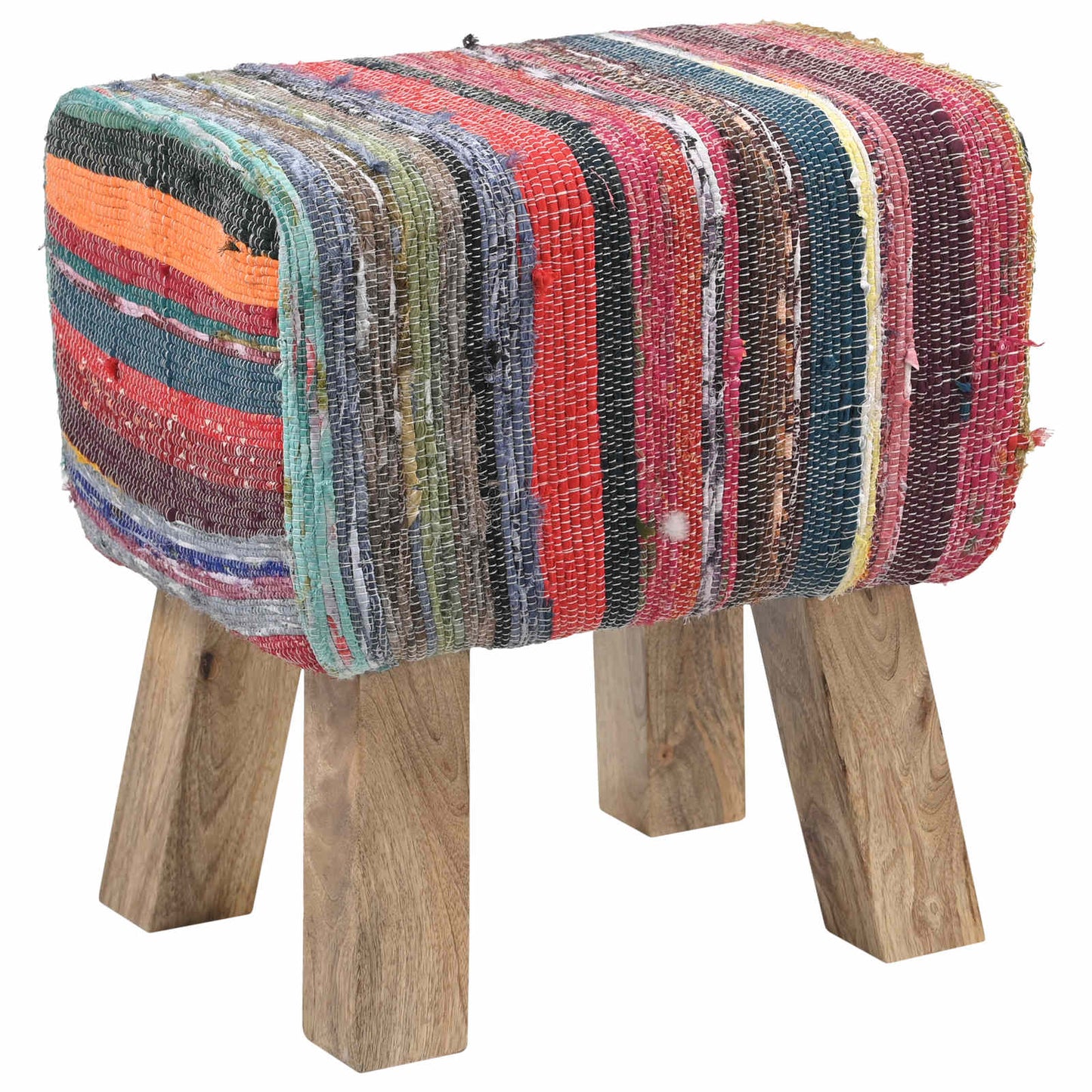 vidaXL Bench 40 x 30 x 45 cm Real Leather Multicolour