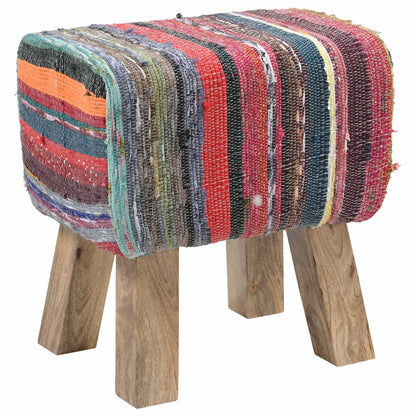 vidaXL Bench 40 x 30 x 45 cm Real Leather Multicolour
