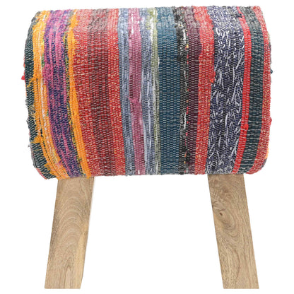 vidaXL Bench 40 x 30 x 45 cm Real Leather Multicolour