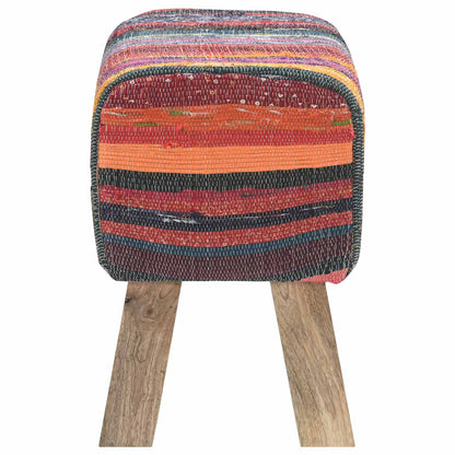 vidaXL Bench 40 x 30 x 45 cm Real Leather Multicolour