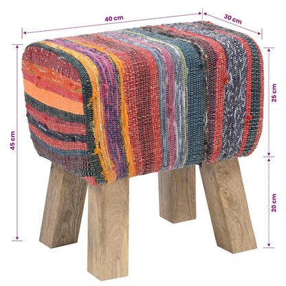 vidaXL Bench 40 x 30 x 45 cm Real Leather Multicolour