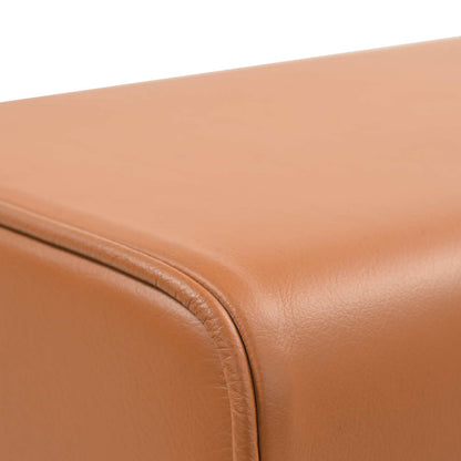 vidaXL Bench 60 x 30 x 45 cm Real Leather Brown