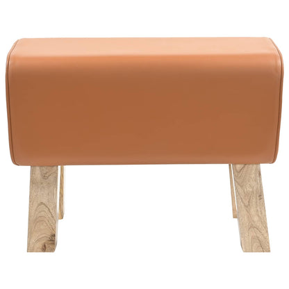 vidaXL Bench 60 x 30 x 45 cm Real Leather Brown