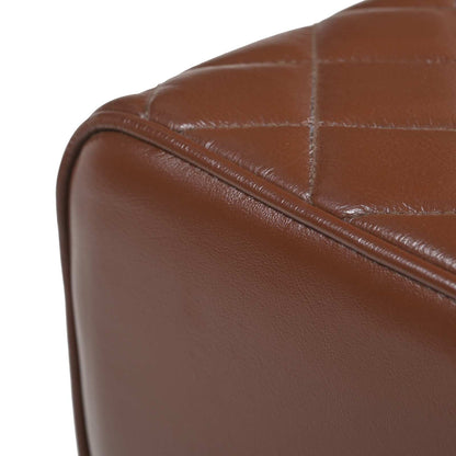 vidaXL Bench 60 x 30 x 45 cm Real Leather Brown Diamond