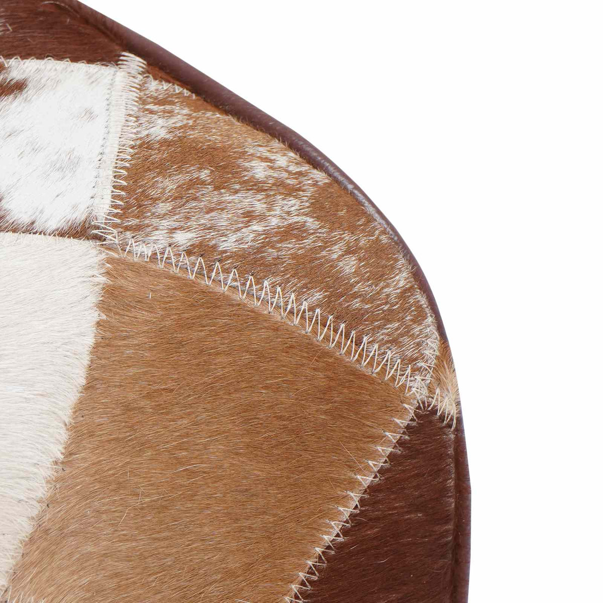 vidaXL Bench 60 x 30 x 45 cm Real Leather Brown Patchwork