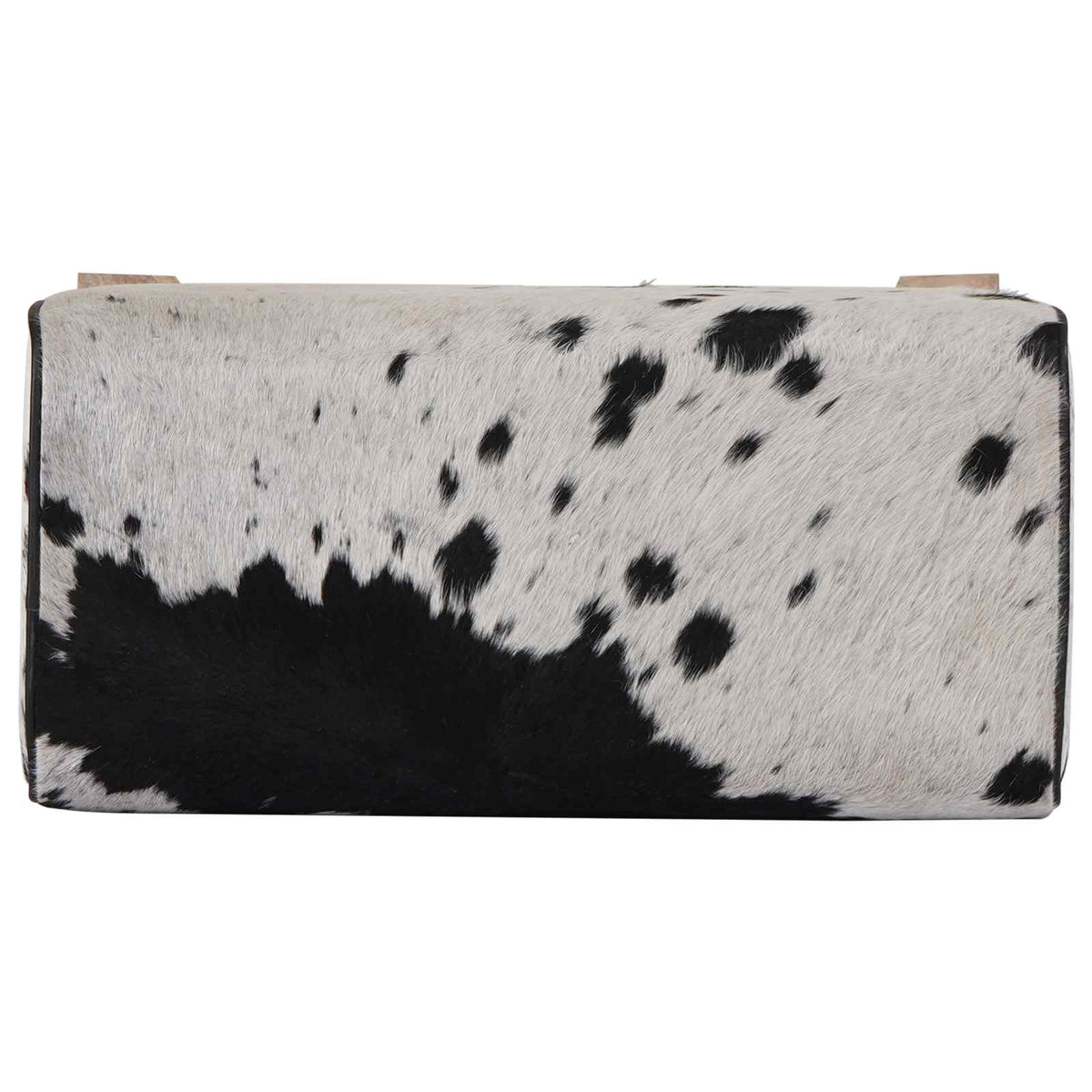 vidaXL Bench 60 x 30 x 45 cm Real Leather Black and White