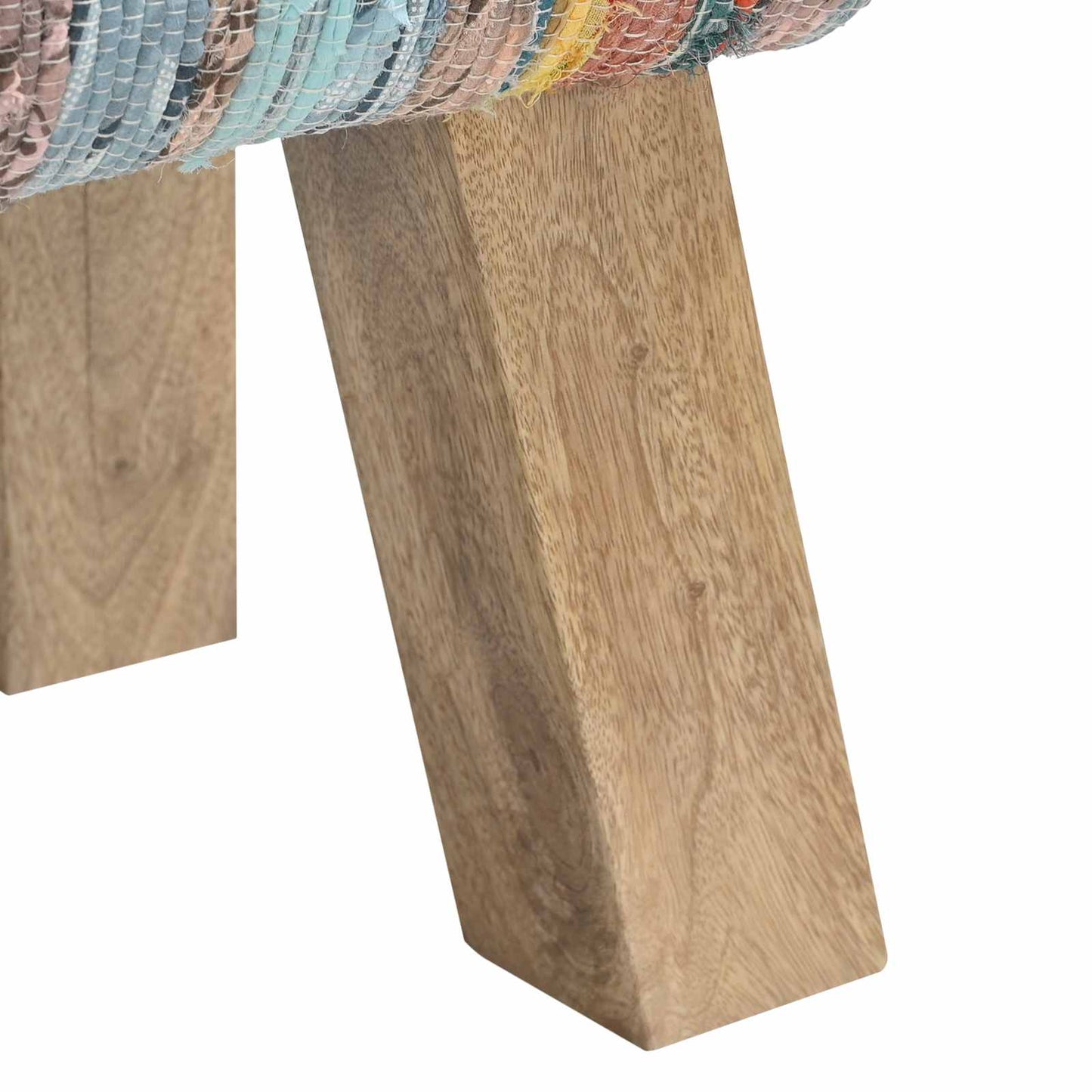 vidaXL Bench 60 x 30 x 45 cm Real Leather Multicolour