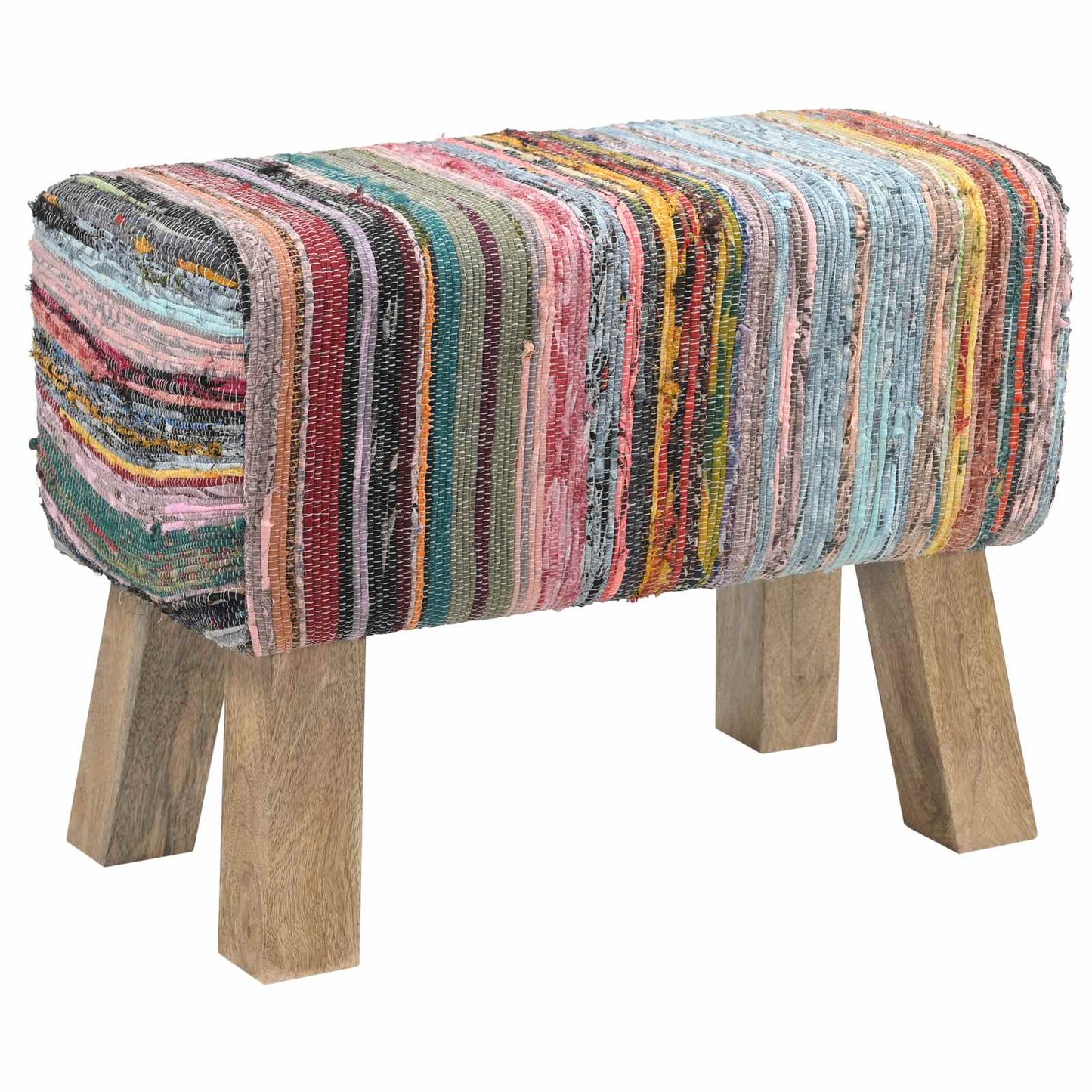vidaXL Bench 60 x 30 x 45 cm Real Leather Multicolour