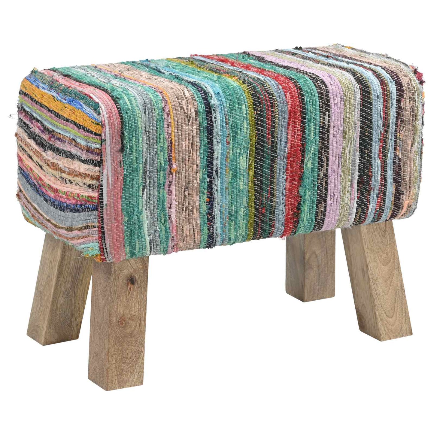 vidaXL Bench 60 x 30 x 45 cm Real Leather Multicolour
