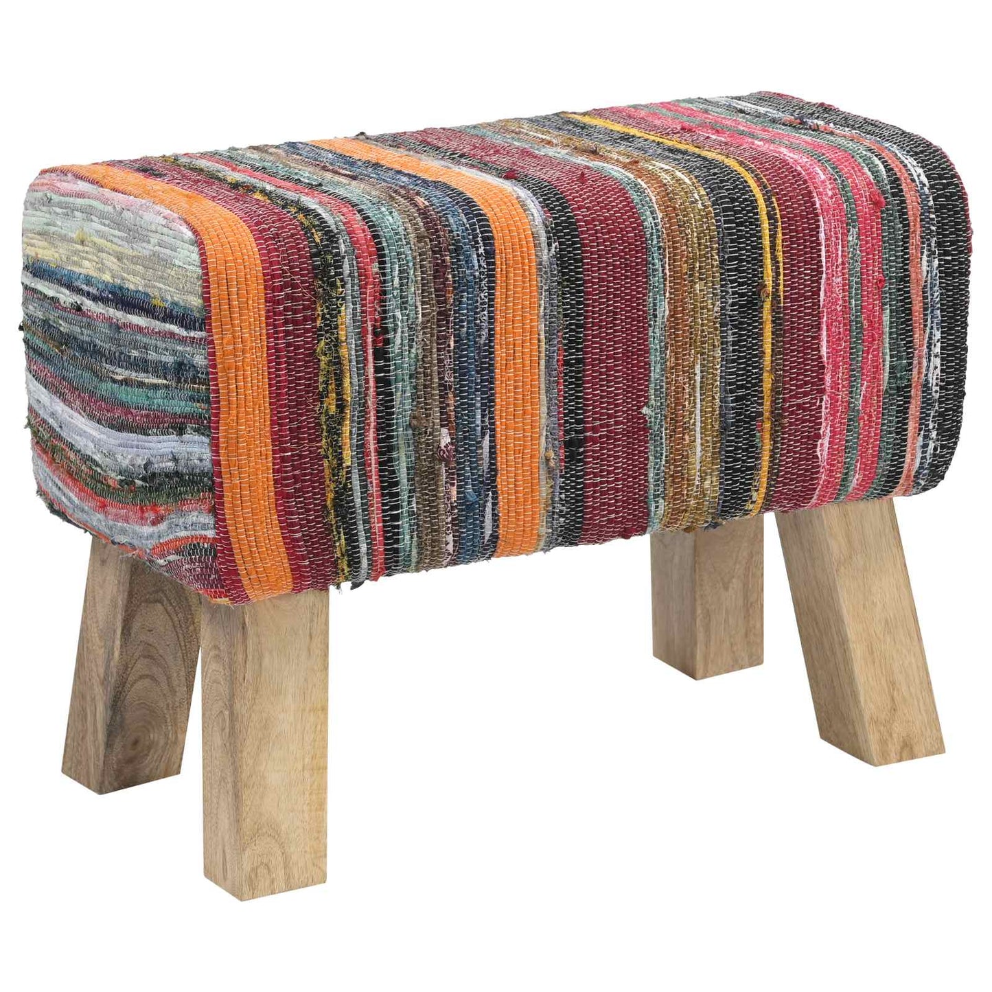 vidaXL Bench 60 x 30 x 45 cm Real Leather Multicolour