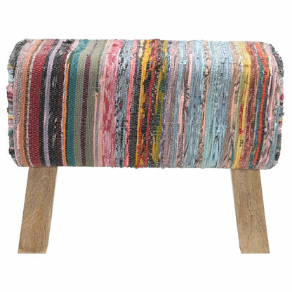 vidaXL Bench 60 x 30 x 45 cm Real Leather Multicolour
