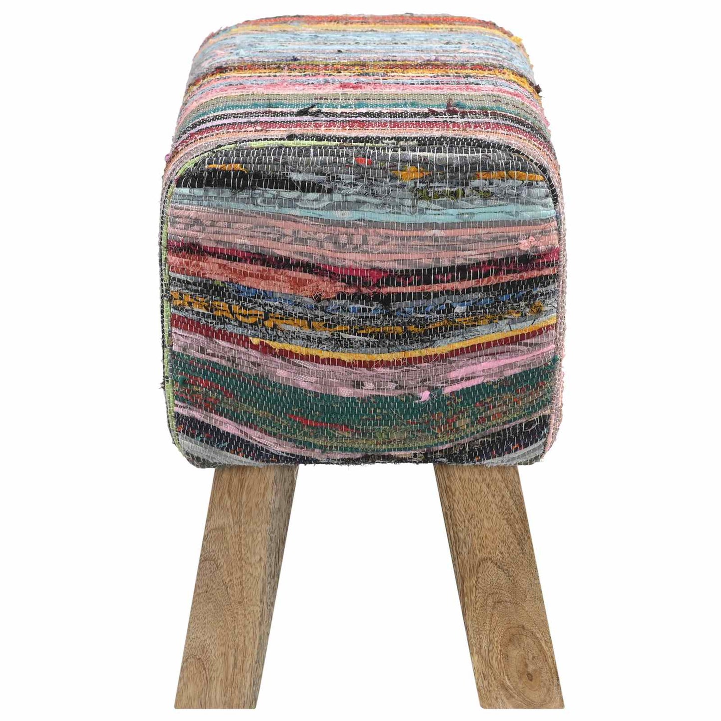 vidaXL Bench 60 x 30 x 45 cm Real Leather Multicolour