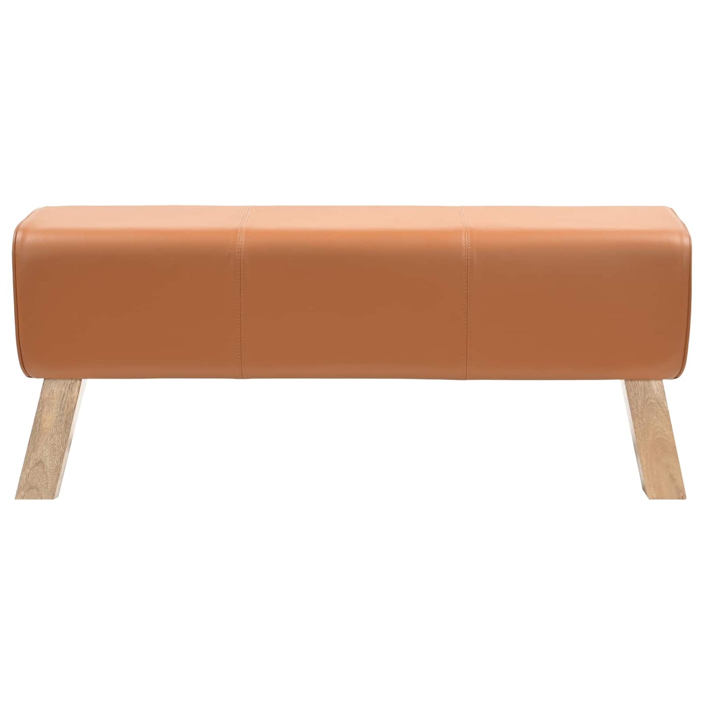 vidaXL Bench 110 x 30 x 45 cm Real Leather Brown
