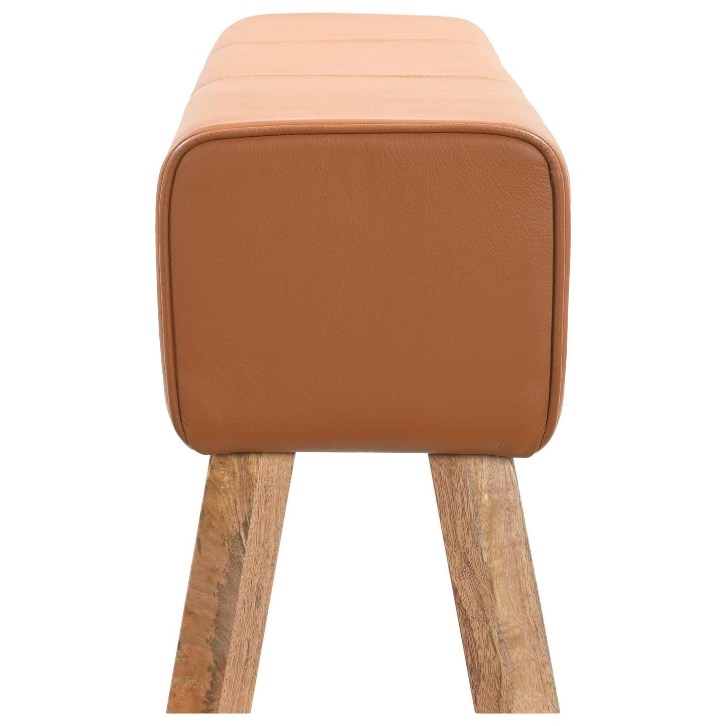 vidaXL Bench 110 x 30 x 45 cm Real Leather Brown