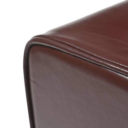 vidaXL Bench 110 x 30 x 45 cm Real Leather Dark Brown