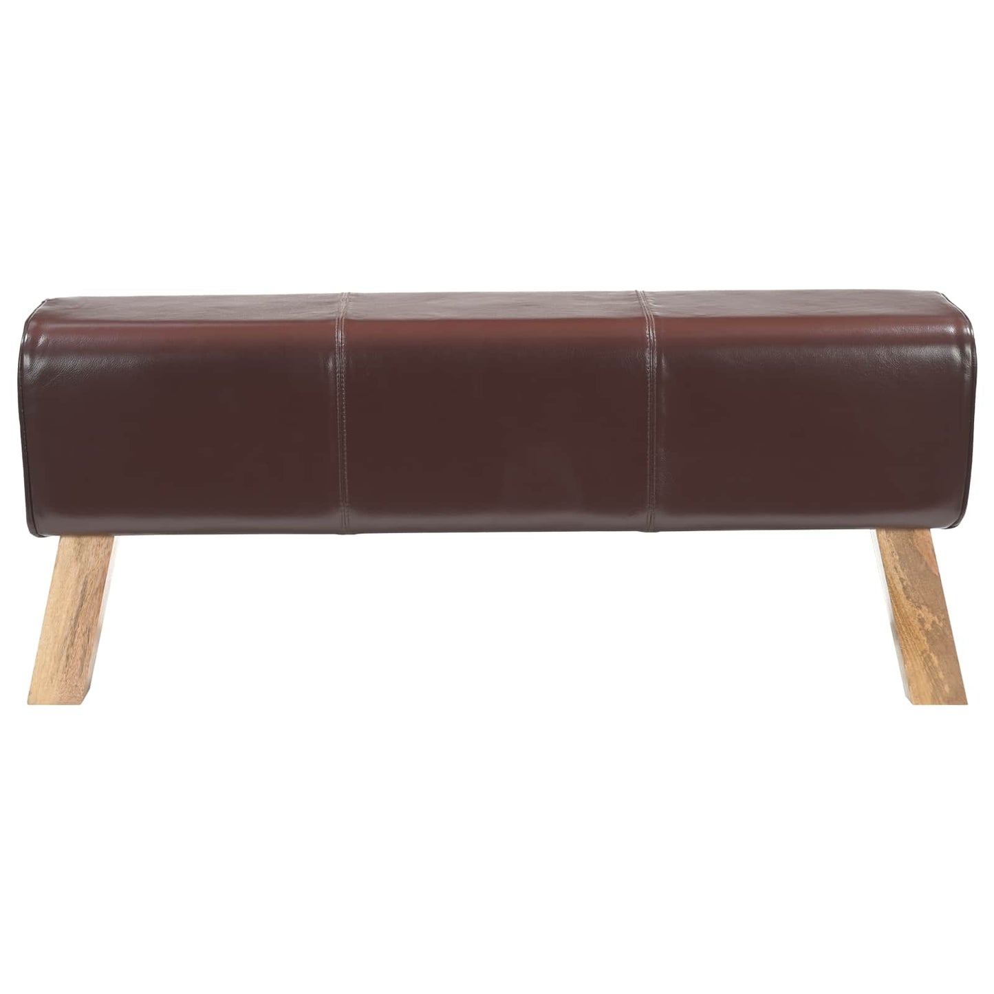 vidaXL Bench 110 x 30 x 45 cm Real Leather Dark Brown