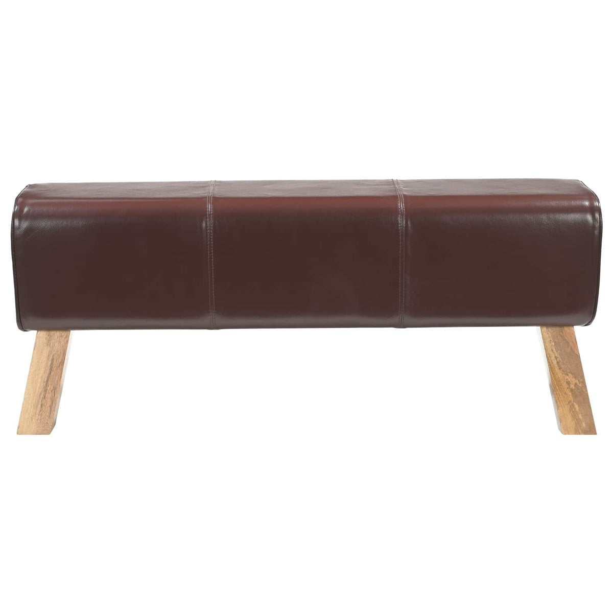 vidaXL Bench 110 x 30 x 45 cm Real Leather Dark Brown