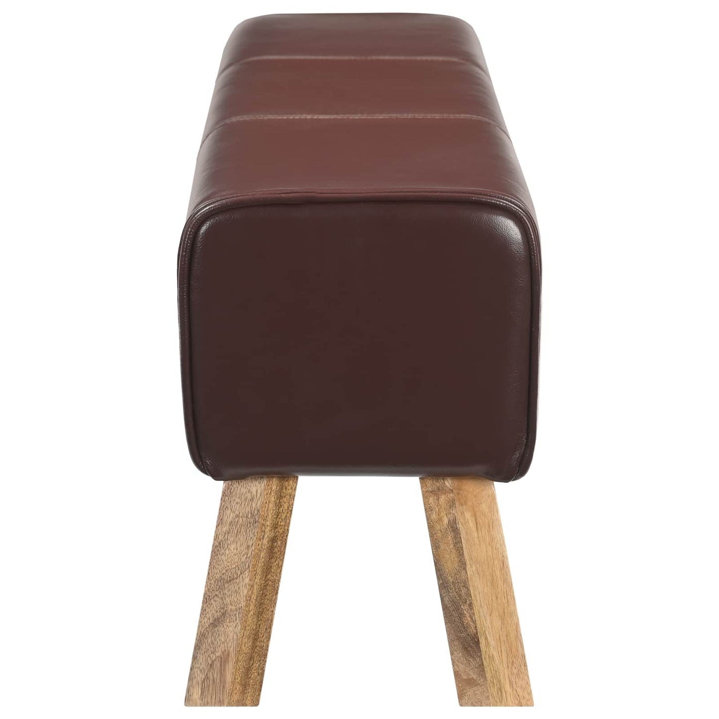 vidaXL Bench 110 x 30 x 45 cm Real Leather Dark Brown