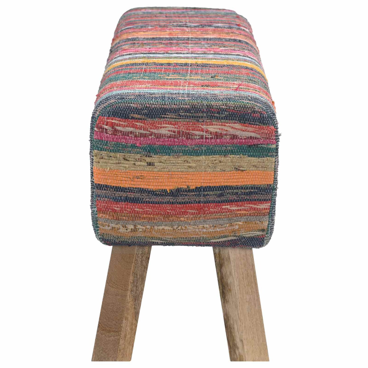 vidaXL Bench 110 x 30 x 45 cm Real Leather Multicolour